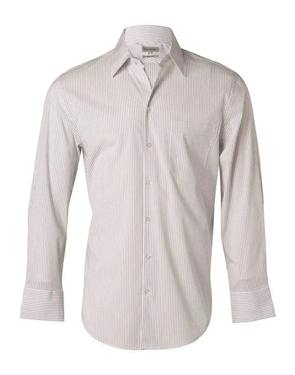 BENCHMARK Men's Ticking Stripe Short Sleeve Shirt M7200S Metro Workwear.